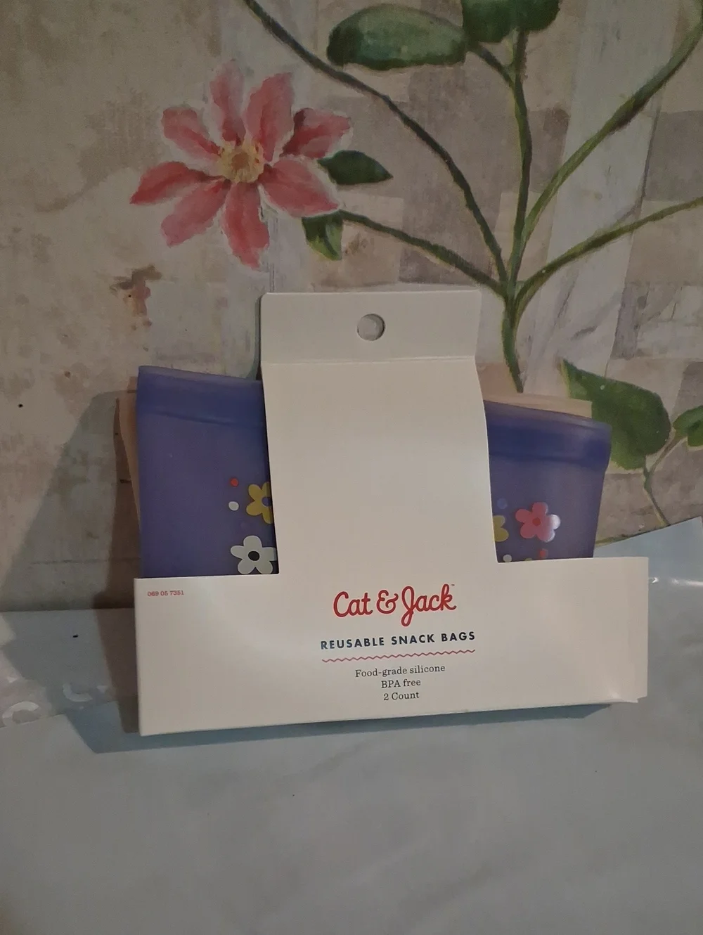 Cat and Jack Purple Reusable Silicone Snack Bags  2 Pack Nwt